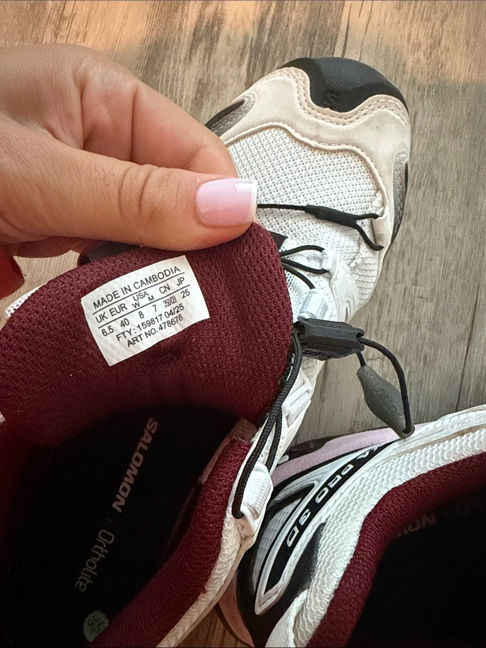 Salomon White, Pink and Maroon XA Pro 3D Women's Trail Shoes